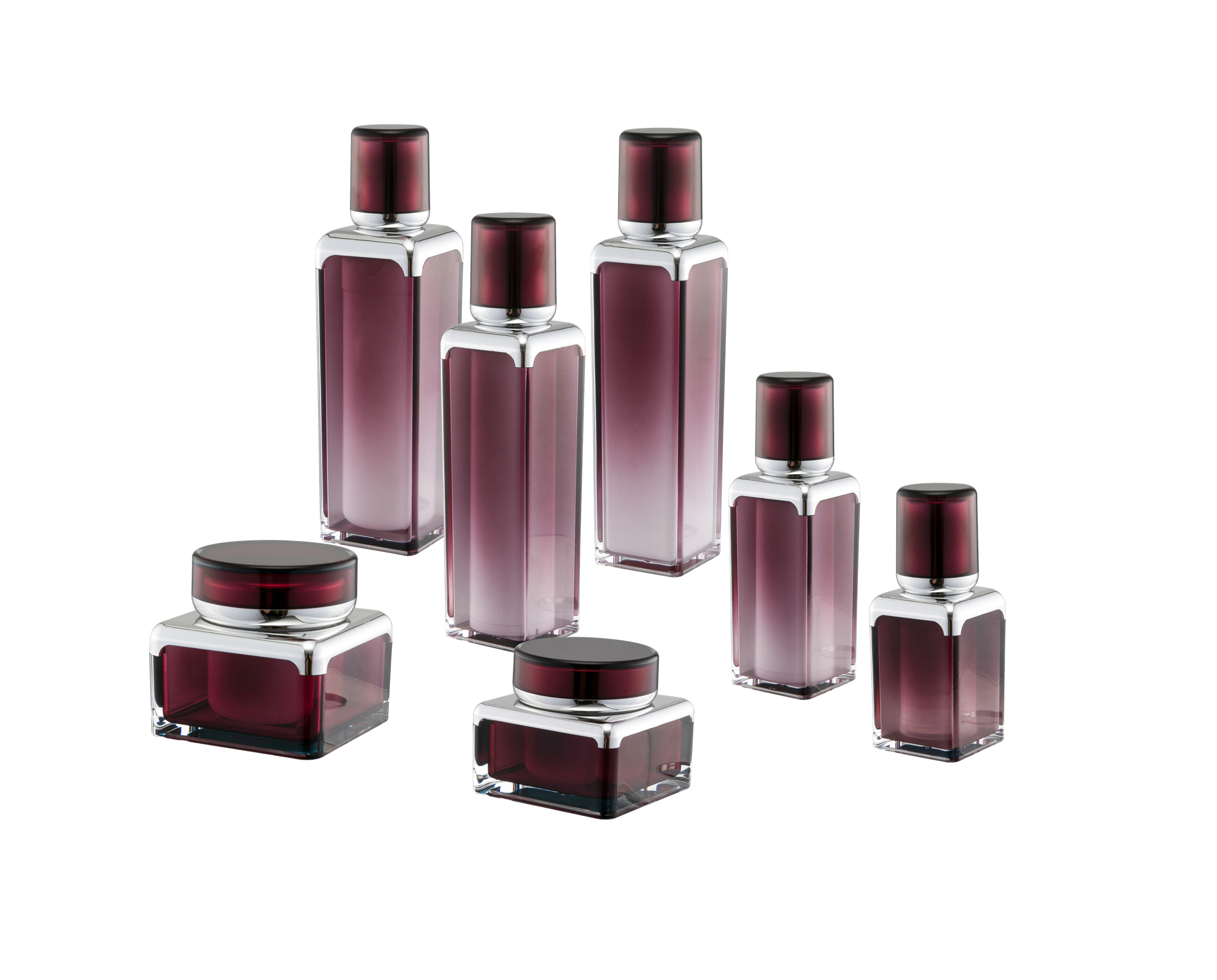 KR-4001 Förpackning kosmetiska burkar akrylflaska och burk ny flaskesats för kosmetika