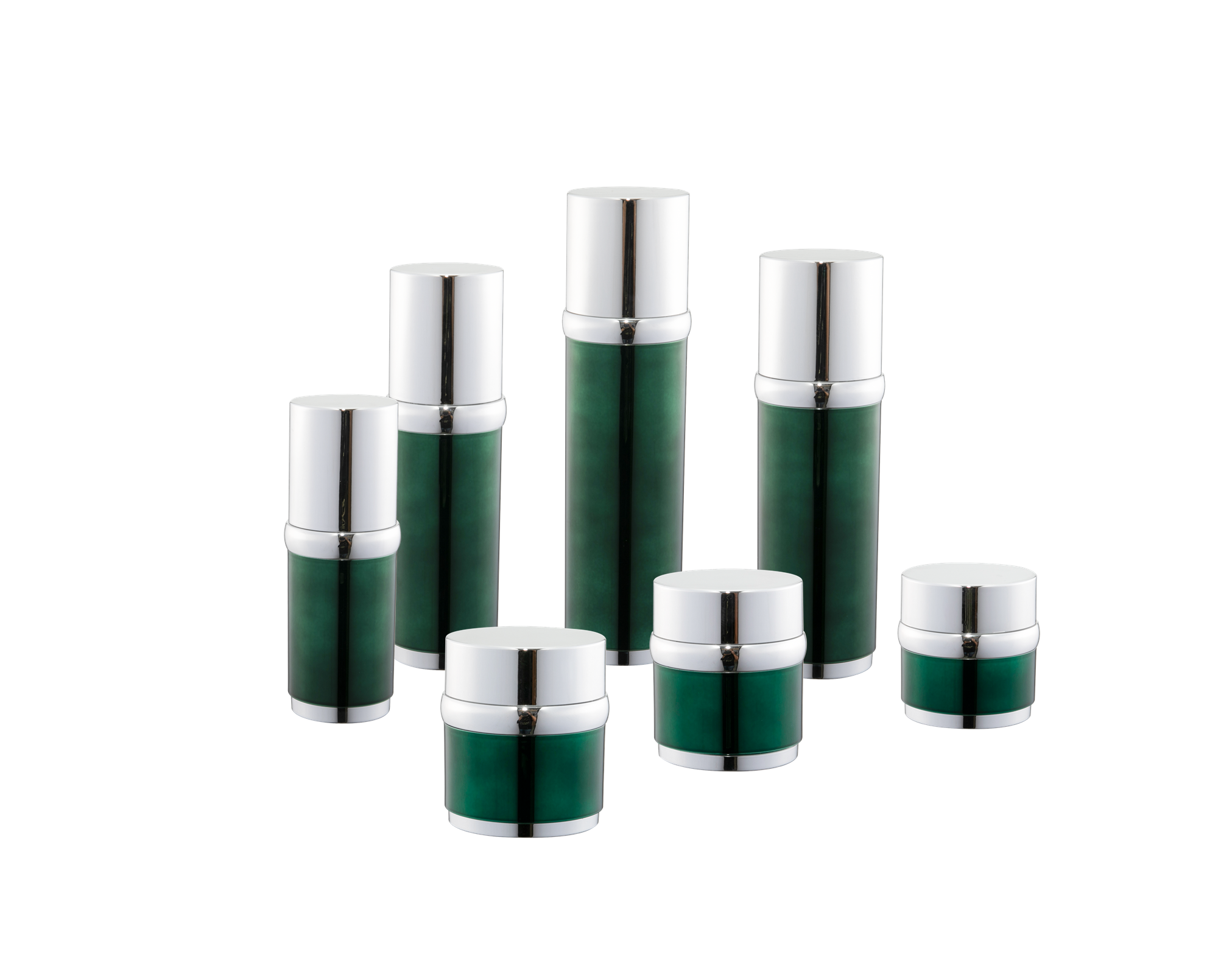 KR-4004 Kosmetisk förpackning varmflaskaset för kosmetisk akrylflaska och burk glänsande guldakryl