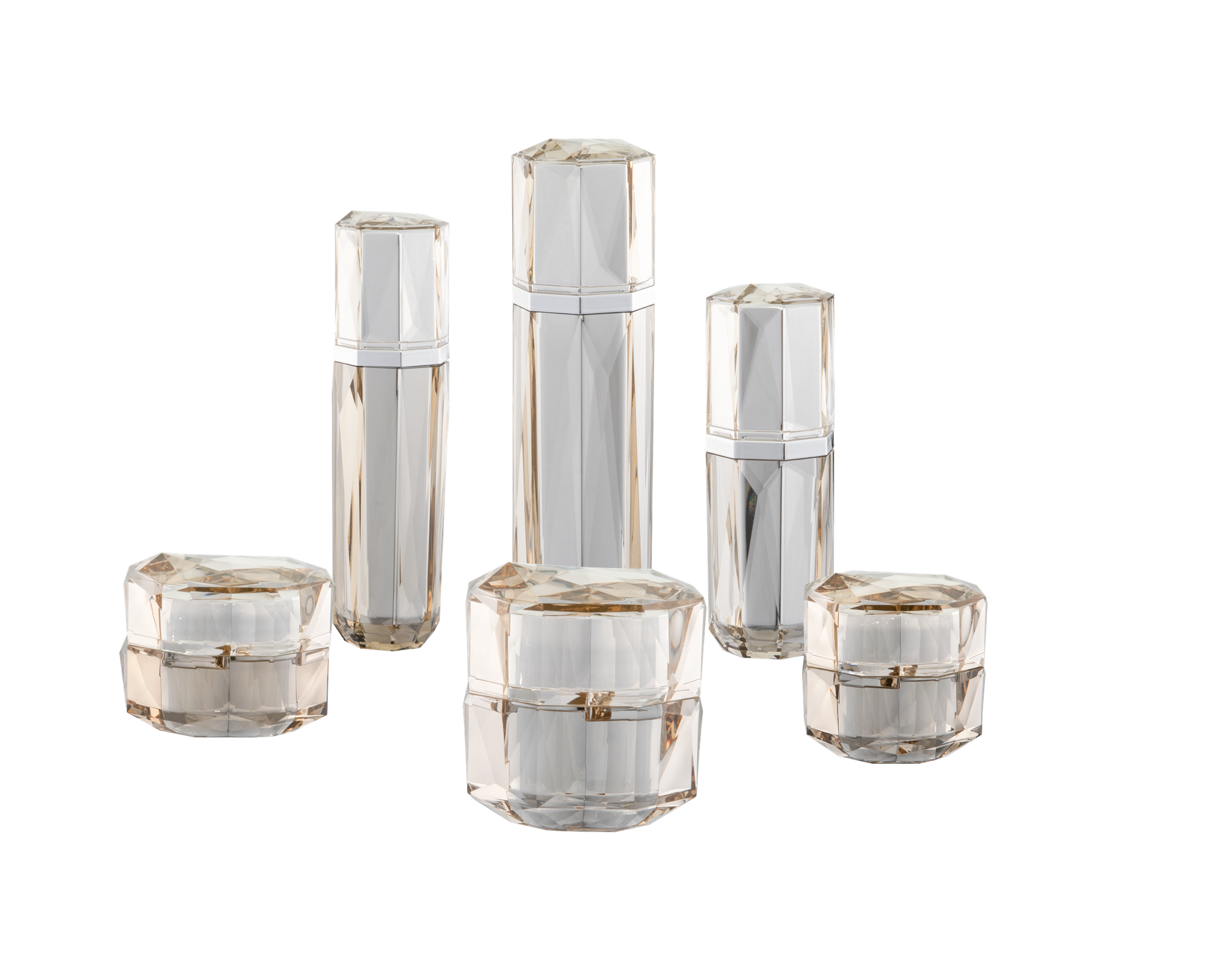 KR-4005 Tom lyxig akryl kosmetisk förpackning lotion flaska och grädde behållare burk