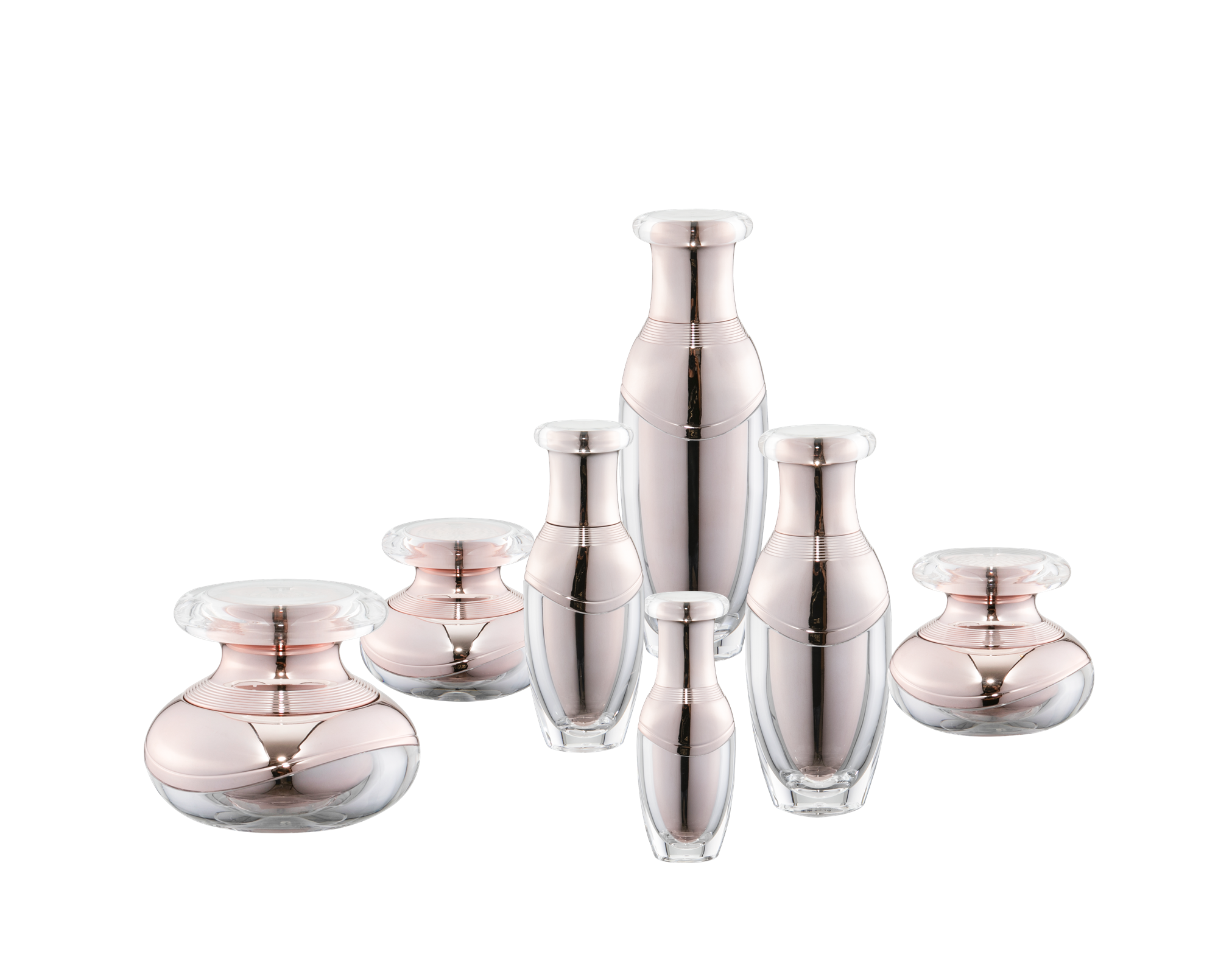 KR-4006 Lyxig lotionflaska och krämbehållare burk akryl kosmetisk förpackning